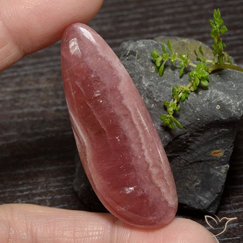 60.25 ct Pear Rhodochrosite, 49.4 x 18.6 mm From South Africa, Photo A