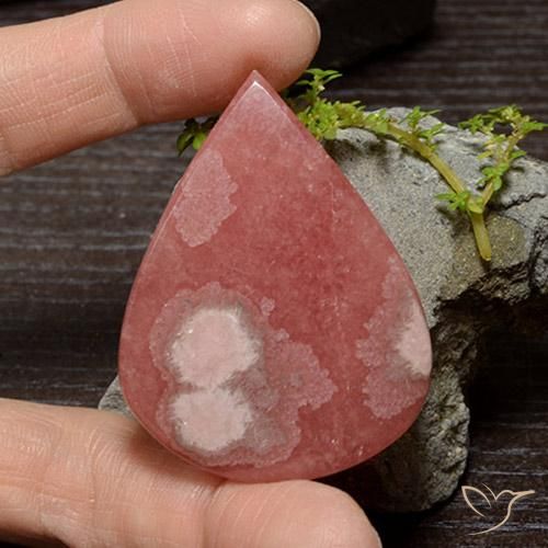 93.42 ct Multicolor Rhodochrosite Stone, Natural Rhodochrosite in Pear Cabochon Shape for Sale