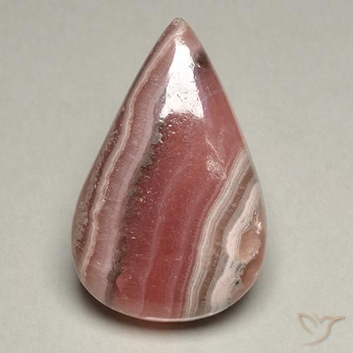 44.7 ct Pear Rhodochrosite, 33.5 x 21.7 mm From South Africa, Photo A
