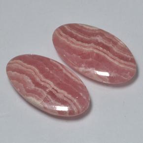 17.78 ctw Multicolor Rhodochrosite Stones, Natural Rhodochrosite in Oval Cabochon Shape for Sale