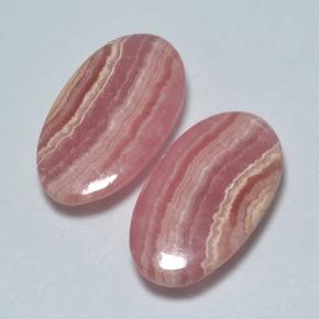 18.23 ctw Multicolor Rhodochrosite Stones, Natural Rhodochrosite in Oval Cabochon Shape for Sale