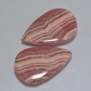 30.41 ctw Multicolor Rhodochrosite Stones, Natural Rhodochrosite in Pear Cabochon Shape for Sale