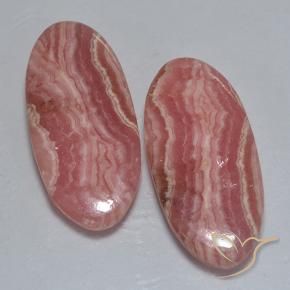 32.47 ctw Multicolor Rhodochrosite Stones, Natural Rhodochrosite in Oval Cabochon Shape for Sale