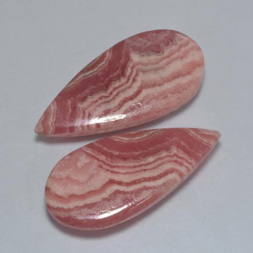 35.78 ctw Multicolor Rhodochrosite Stones, Natural Rhodochrosite in Pear Cabochon Shape for Sale