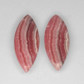 20.88 ctw Multicolor Rhodochrosite Stones, Natural Rhodochrosite in Marquise Cabochon Shape for Sale