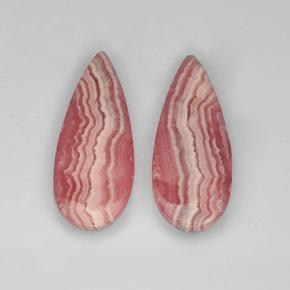 21.46 ctw Multicolor Rhodochrosite Stones, Natural Rhodochrosite in Pear Cabochon Shape for Sale