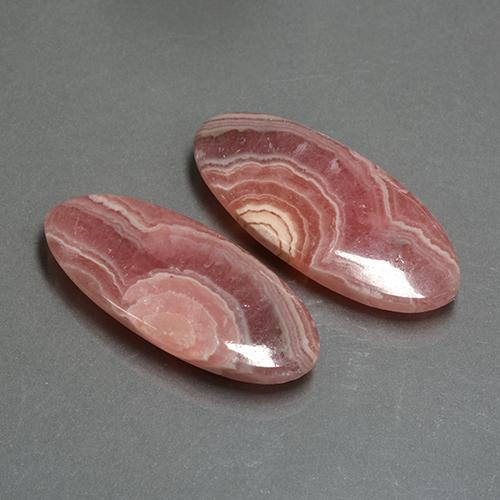36.60 ctw Multicolor Rhodochrosite Stones, Natural Rhodochrosite in Oval Cabochon Shape for Sale