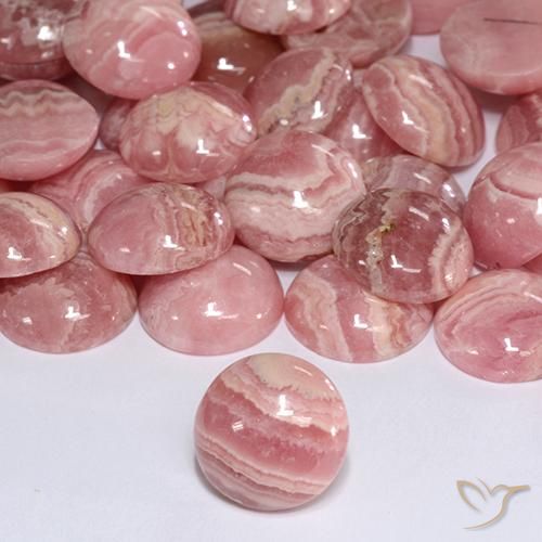6.39 ct Multicolor Rhodochrosite Stone, Natural Rhodochrosite in Round Cabochon Shape for Sale