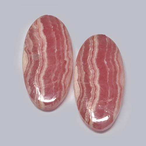 32.18 ctw Multicolor Rhodochrosite Stones, Natural Rhodochrosite in Oval Cabochon Shape for Sale