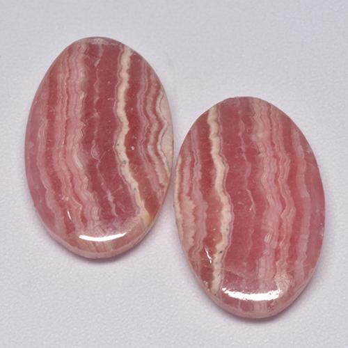 20.55 ctw Pink Rhodochrosite Gemstones, Rhodochrosite Gems in Oval Cabochon Shape for Sale.