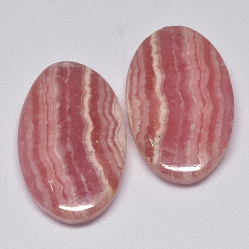 20.55 ctw Pink Rhodochrosite Stones, Natural Rhodochrosite in Oval Cabochon Shape for Sale