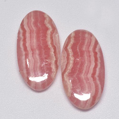 10.81 ctw Pink Rhodochrosite Gemstones, Rhodochrosite Gems in Oval Cabochon Shape for Sale.