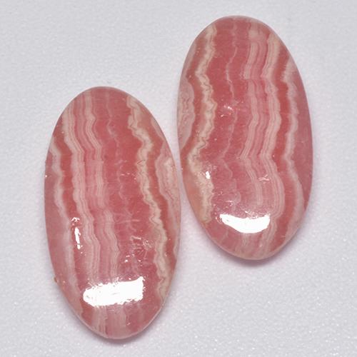 10.81 ctw Pink Rhodochrosite Stones, Natural Rhodochrosite in Oval Cabochon Shape for Sale