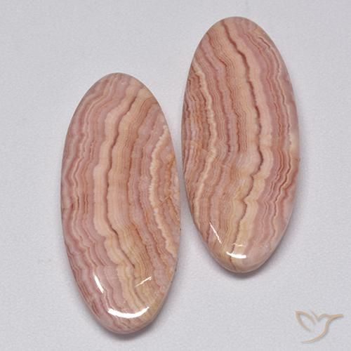 26.79 ctw Multicolor Rhodochrosite Stones, Natural Rhodochrosite in Oval Cabochon Shape for Sale