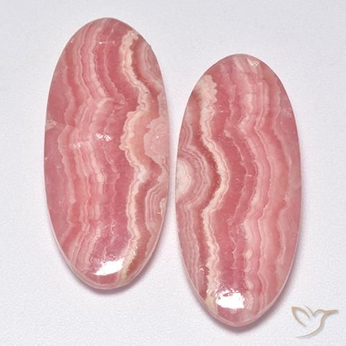 35.52 ct Oval Rhodochrosite, 27.7 x 11.8 mm From South Africa, Photo A