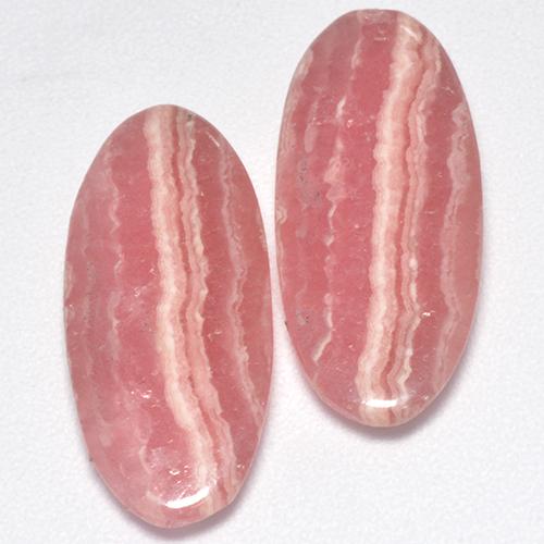 5.99 ctw Pink Rhodochrosite Stones, Natural Rhodochrosite in Oval Cabochon Shape for Sale