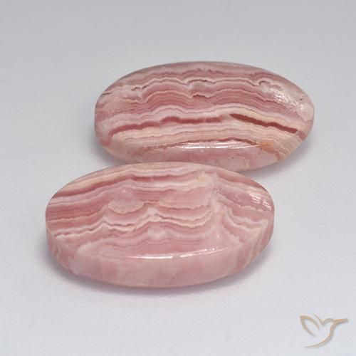 18.48 ctw Multicolor Rhodochrosite Stones, Natural Rhodochrosite in Oval Cabochon Shape for Sale