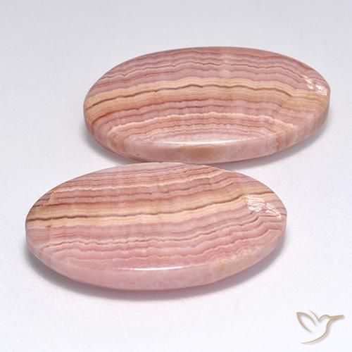 23.82 ctw Multicolor Rhodochrosite Stones, Natural Rhodochrosite in Oval Cabochon Shape for Sale