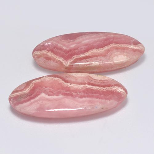 11.12 ctw Pink Rhodochrosite Stones, Natural Rhodochrosite in Oval Cabochon Shape for Sale