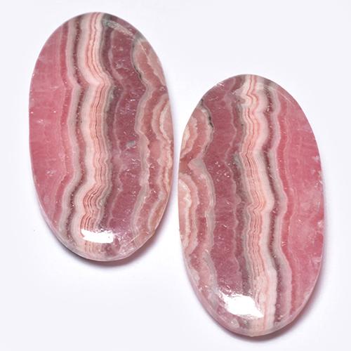 24.63 ct Oval Rhodochrosite, 22.6 x 11.3 mm From South Africa, Photo A