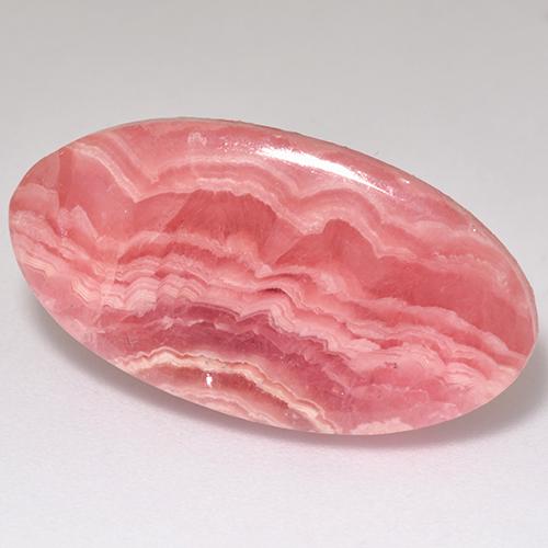 21.09 ct Pink Rhodochrosite Gemstone, Rhodochrosite Gem in Oval Cabochon Shape for Sale.