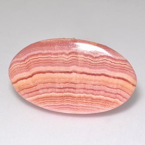 12.12 ct Pink Rhodochrosite Gemstone, Rhodochrosite Gem in Oval Cabochon Shape for Sale.
