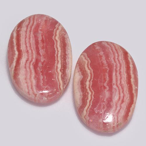16.14 ctw Pink Rhodochrosite Gemstones, Rhodochrosite Gems in Oval Cabochon Shape for Sale.