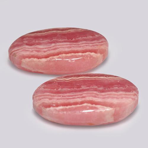 16.14 ctw Pink Rhodochrosite Stones, Natural Rhodochrosite in Oval Cabochon Shape for Sale