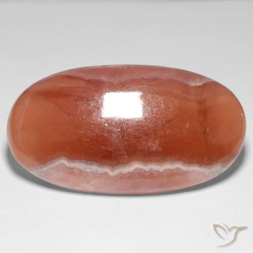 34.6 ct Oval Rhodochrosite, 32.1 x 17.7 mm From South Africa, Photo A