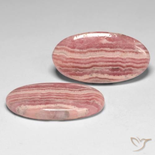 21.59 ctw Multicolor Rhodochrosite Stones, Natural Rhodochrosite in Oval Cabochon Shape for Sale