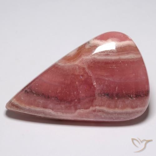 56.33 ct Pear Rhodochrosite, 37.5 x 23.3 mm From South Africa, Photo A