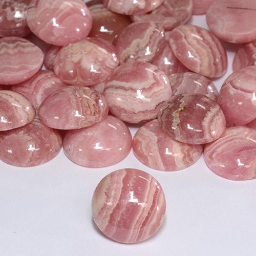 25.57 ctw Multicolor Rhodochrosite Gemstones, Rhodochrosite Gems in Round Cabochon Shape for Sale.