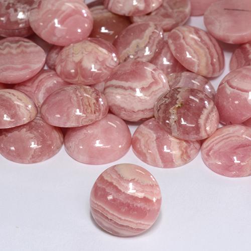25.57 ctw Multicolor Rhodochrosite Stones, Natural Rhodochrosite in Round Cabochon Shape for Sale