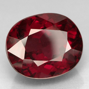 10.33 ct Red Rhodolite Garnet Stone, Natural Rhodolite Garnet in Oval Facet Shape for Sale