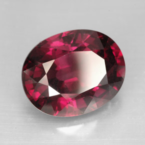 13.49 ct Red Rhodolite Garnet Stone, Natural Rhodolite Garnet in Oval Facet Shape for Sale