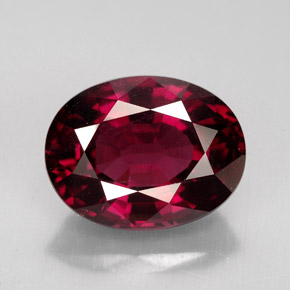 6.39 ct Red Rhodolite Garnet Gemstone, Rhodolite Garnet Gem in Oval Facet Shape for Sale.