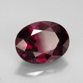 6.39 ct Red Rhodolite Garnet Stone, Natural Rhodolite Garnet in Oval Facet Shape for Sale