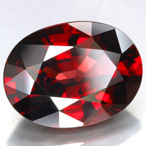 5.71 ct Red Rhodolite Garnet Stone, Natural Rhodolite Garnet in Oval Facet Shape for Sale