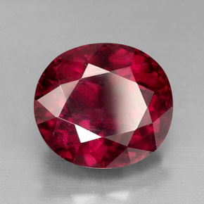 7.06 ct Red Rhodolite Garnet Stone, Natural Rhodolite Garnet in Oval Facet Shape for Sale