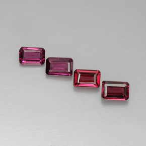 3.39 ctw Pink Rhodolite Garnet Gemstones, Rhodolite Garnet Gems in Octagon Step Cut Shape for Sale.