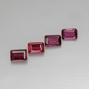 3.39 ctw Pink Rhodolite Garnet Stones, Natural Rhodolite Garnet in Octagon Step Cut Shape for Sale