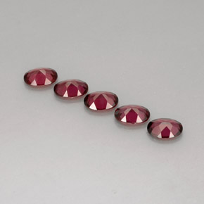 Rhodolite Garnet Gemstone in 7 x 5 mm (calibrated) Size for Sale, Rhodolite Garnet Stone in Raspberry Red Color