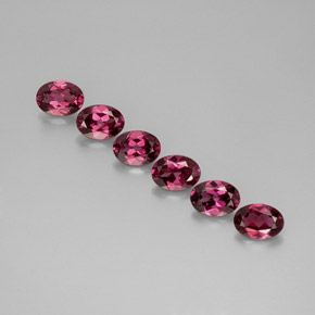 6.19 ct Red Rhodolite Garnet Gemstone, Rhodolite Garnet Gem in Oval Facet Shape for Sale.