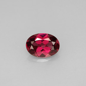 0.90 ct Red Rhodolite Garnet Gemstone, Rhodolite Garnet Gem in Oval Facet Shape for Sale.