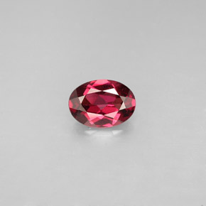 0.79 ct Red Rhodolite Garnet Gemstone, Rhodolite Garnet Gem in Oval Facet Shape for Sale.