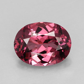 1.43 ct Red Rhodolite Garnet Gemstone, Rhodolite Garnet Gem in Oval Facet Shape for Sale.