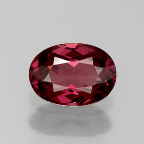 1.22 ct Red Rhodolite Garnet Gemstone, Rhodolite Garnet Gem in Oval Facet Shape for Sale.