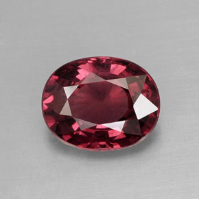 1.95 ct Red Rhodolite Garnet Gemstone, Rhodolite Garnet Gem in Oval Facet Shape for Sale.