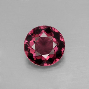 1.32 ct Red Rhodolite Garnet Gemstone, Rhodolite Garnet Gem in Round Facet Shape for Sale.