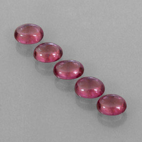 Rhodolite Garnet Gemstone in 5.4 x 4.4 mm Size for Sale, Rhodolite Garnet Stone in Raspberry Red Color